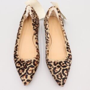 UGG Collection Italy Leopard Print Calf Hair Pointed Toe Flats Sz 8.5 US Sandals